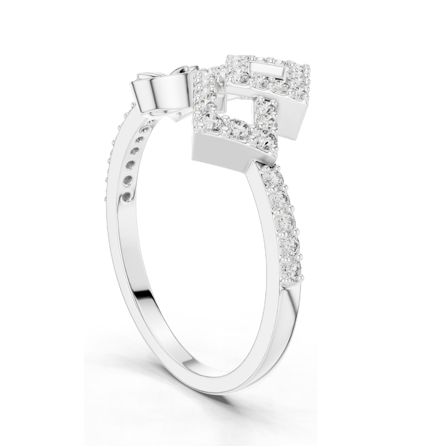 Lab Diamond Geometric Ring for Women | VVS-VS EF Clarity | Available in 18KT, 14KT, 10KT Gold & 925 Silver | Rose, Yellow, White Gold Options | Moissanite Available
