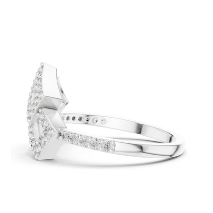 Lab Diamond Geometric Ring for Women | VVS-VS EF Clarity | Available in 18KT, 14KT, 10KT Gold & 925 Silver | Rose, Yellow, White Gold Options | Moissanite Available