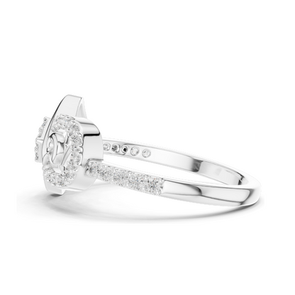 0.241 CT Lab Diamond Swirl Square Illusion Designer Ring for Women | VVS-VS EF Clarity | 18KT, 14KT, 10KT Gold & 925 Silver | Rose, Yellow, White Gold & Moissanite Options
