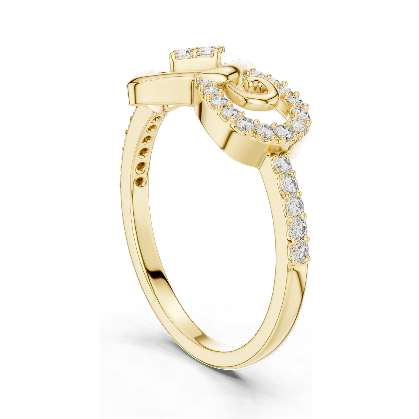 0.241 CT Lab Diamond Swirl Square Illusion Designer Ring for Women | VVS-VS EF Clarity | 18KT, 14KT, 10KT Gold & 925 Silver | Rose, Yellow, White Gold & Moissanite Options