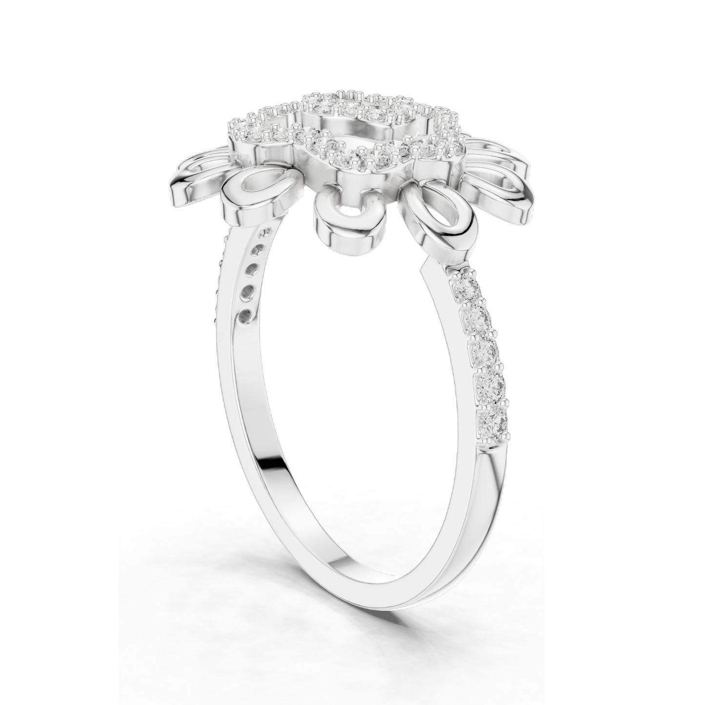 Flower-Inspired Diamond Ring for Women | 0.26 CT Lab-Grown Diamonds | 18KT, 14KT, 10KT Gold & 925 Silver | Rose, Yellow, White Gold & Moissanite Options