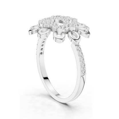Flower-Inspired Diamond Ring for Women | 0.26 CT Lab-Grown Diamonds | 18KT, 14KT, 10KT Gold & 925 Silver | Rose, Yellow, White Gold & Moissanite Options