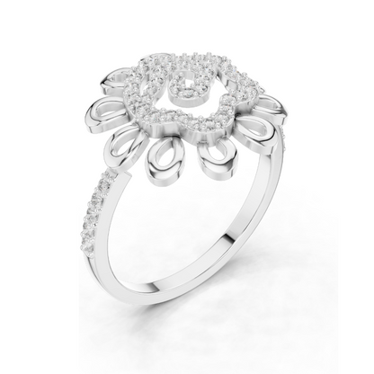 Flower-Inspired Diamond Ring for Women | 0.26 CT Lab-Grown Diamonds | 18KT, 14KT, 10KT Gold & 925 Silver | Rose, Yellow, White Gold & Moissanite Options