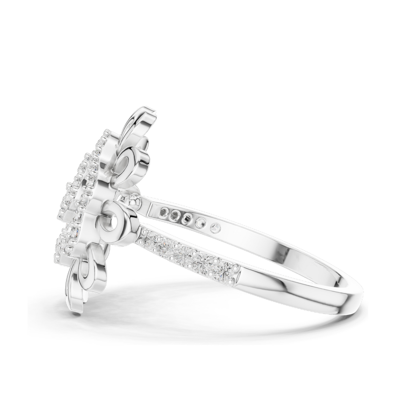 Flower-Inspired Diamond Ring for Women | 0.26 CT Lab-Grown Diamonds | 18KT, 14KT, 10KT Gold & 925 Silver | Rose, Yellow, White Gold & Moissanite Options