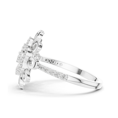 Flower-Inspired Diamond Ring for Women | 0.26 CT Lab-Grown Diamonds | 18KT, 14KT, 10KT Gold & 925 Silver | Rose, Yellow, White Gold & Moissanite Options