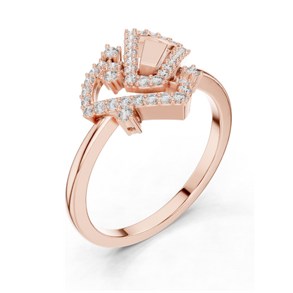 Elegant Lab-Grown Diamond Ladies Ring | VVS-VS EF Clarity | 18KT, 14KT, 10KT Gold & 925 Silver | Rose, Yellow, White Gold & Moissanite Options
