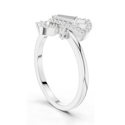 Elegant Lab-Grown Diamond Ladies Ring | VVS-VS EF Clarity | 18KT, 14KT, 10KT Gold & 925 Silver | Rose, Yellow, White Gold & Moissanite Options