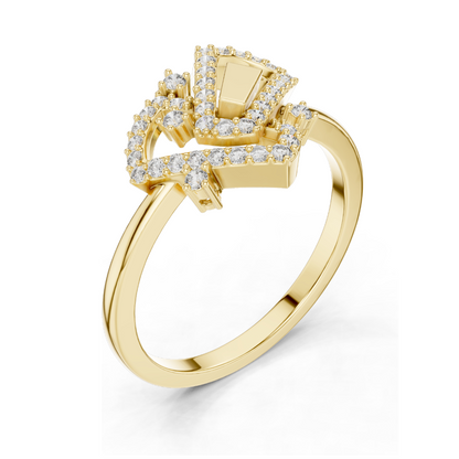 Elegant Lab-Grown Diamond Ladies Ring | VVS-VS EF Clarity | 18KT, 14KT, 10KT Gold & 925 Silver | Rose, Yellow, White Gold & Moissanite Options