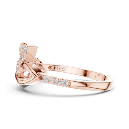 0.354 CT Lab Diamond Ladies Ring | VVS-VS EF Clarity | 18KT, 14KT, 10KT Gold & 925 Silver | Rose, Yellow, White Gold & Moissanite Options