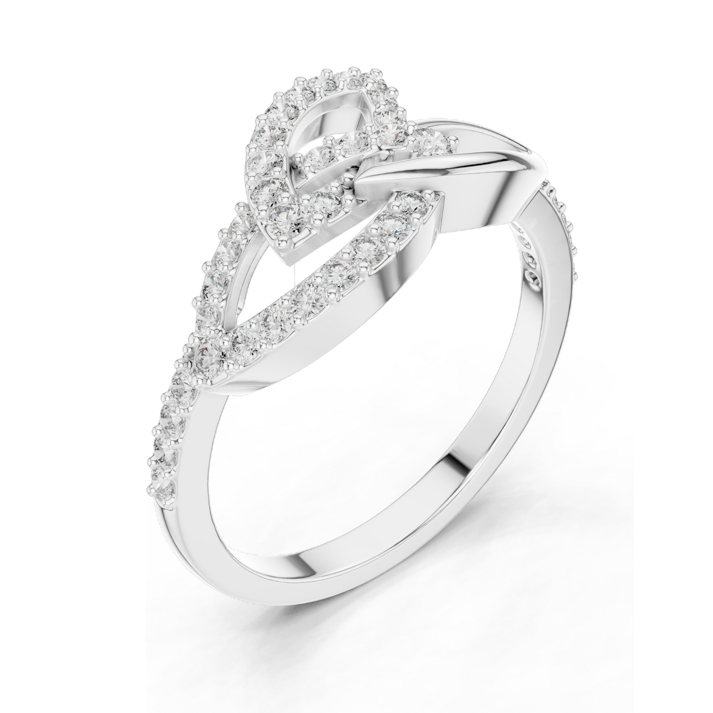 0.354 CT Lab Diamond Ladies Ring | VVS-VS EF Clarity | 18KT, 14KT, 10KT Gold & 925 Silver | Rose, Yellow, White Gold & Moissanite Options