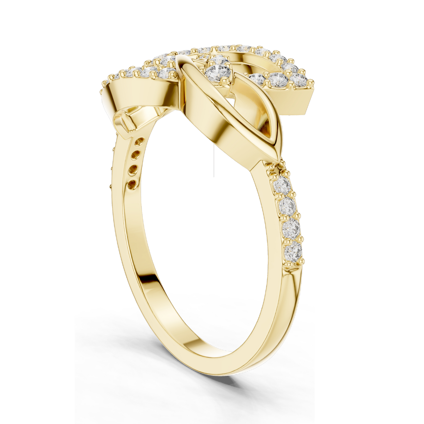 0.354 CT Lab Diamond Ladies Ring | VVS-VS EF Clarity | 18KT, 14KT, 10KT Gold & 925 Silver | Rose, Yellow, White Gold & Moissanite Options