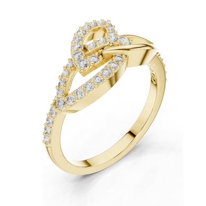 0.354 CT Lab Diamond Ladies Ring | VVS-VS EF Clarity | 18KT, 14KT, 10KT Gold & 925 Silver | Rose, Yellow, White Gold & Moissanite Options
