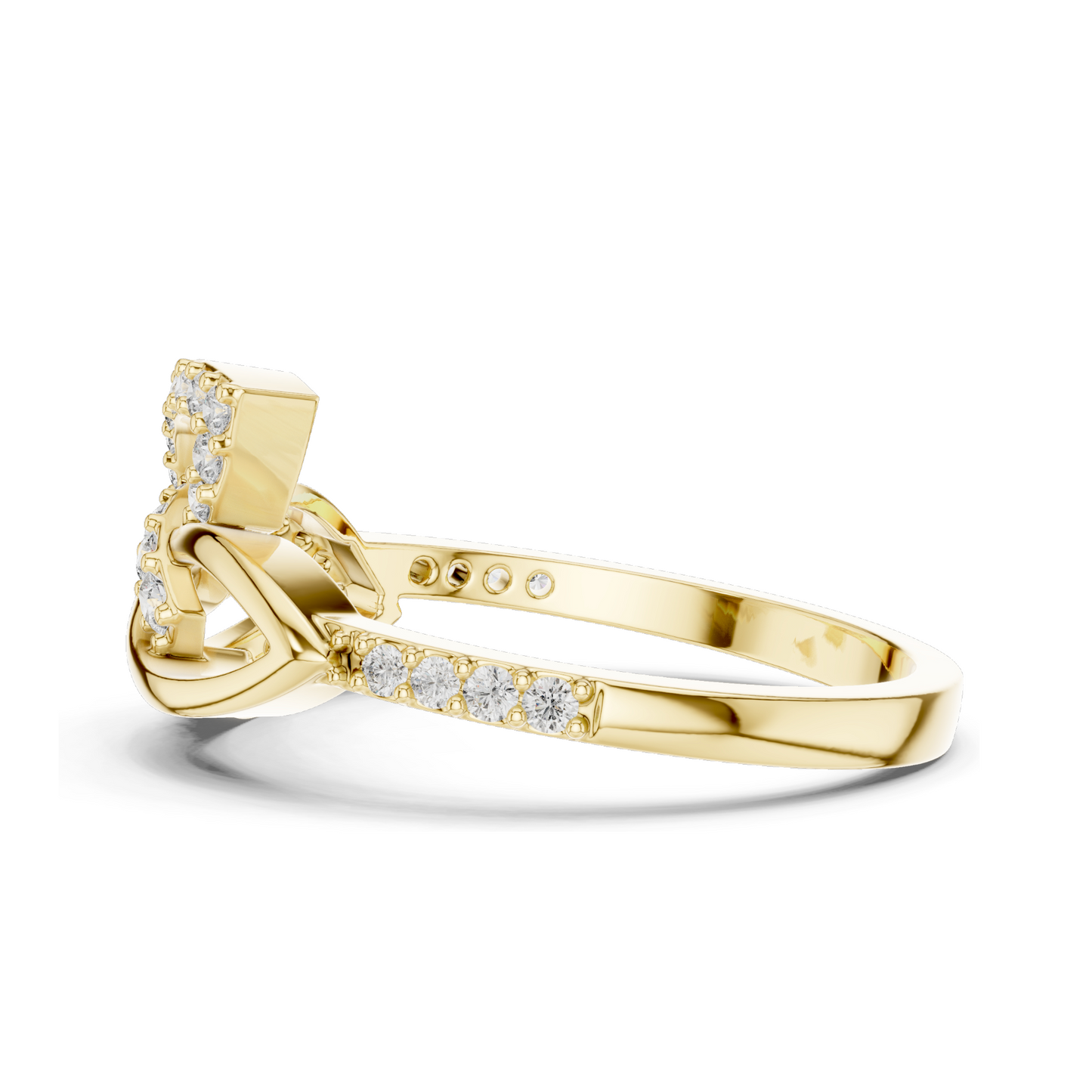 0.354 CT Lab Diamond Ladies Ring | VVS-VS EF Clarity | 18KT, 14KT, 10KT Gold & 925 Silver | Rose, Yellow, White Gold & Moissanite Options