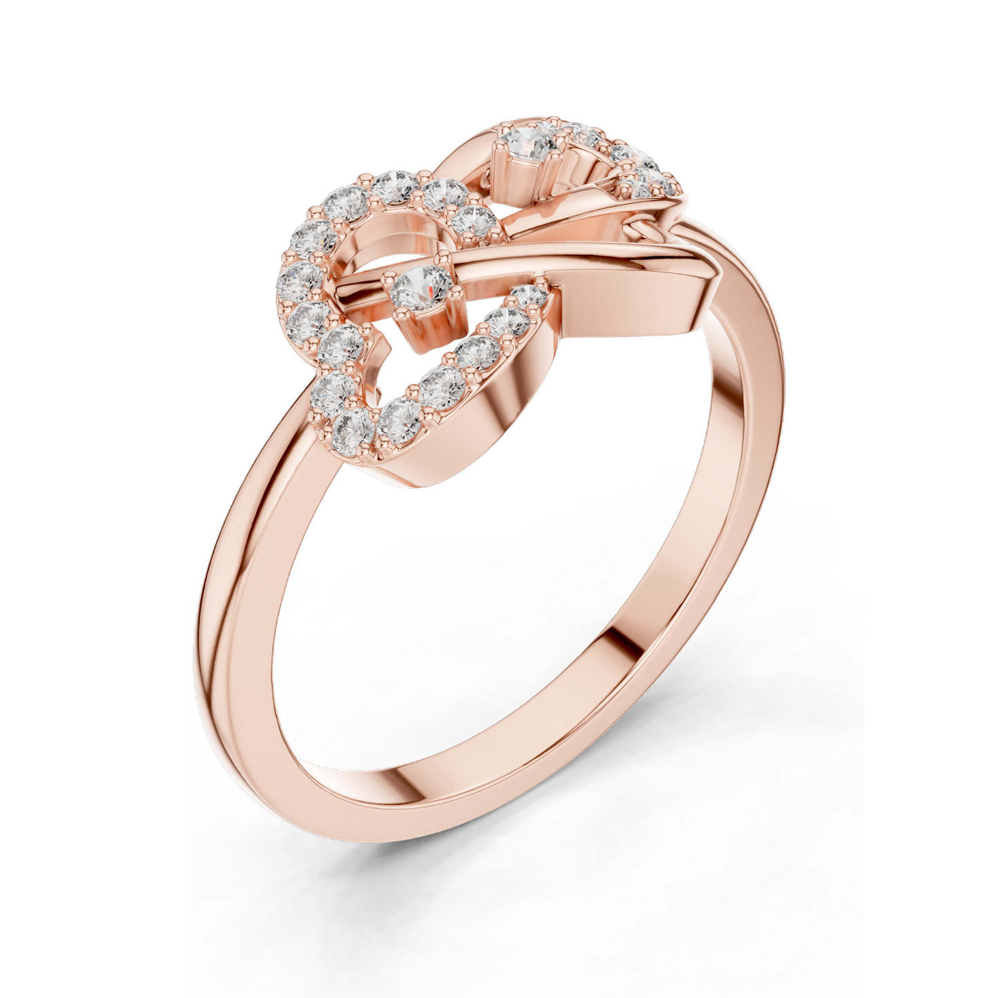 Lab-Grown Diamond Knot Ring for Women | 18KT Yellow, White, Rose Gold | VVS-VS EF Clarity | 0.186 CT | Moissanite & Lab Diamond Options