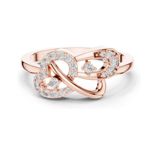Lab-Grown Diamond Knot Ring for Women | 18KT Yellow, White, Rose Gold | VVS-VS EF Clarity | 0.186 CT | Moissanite & Lab Diamond Options