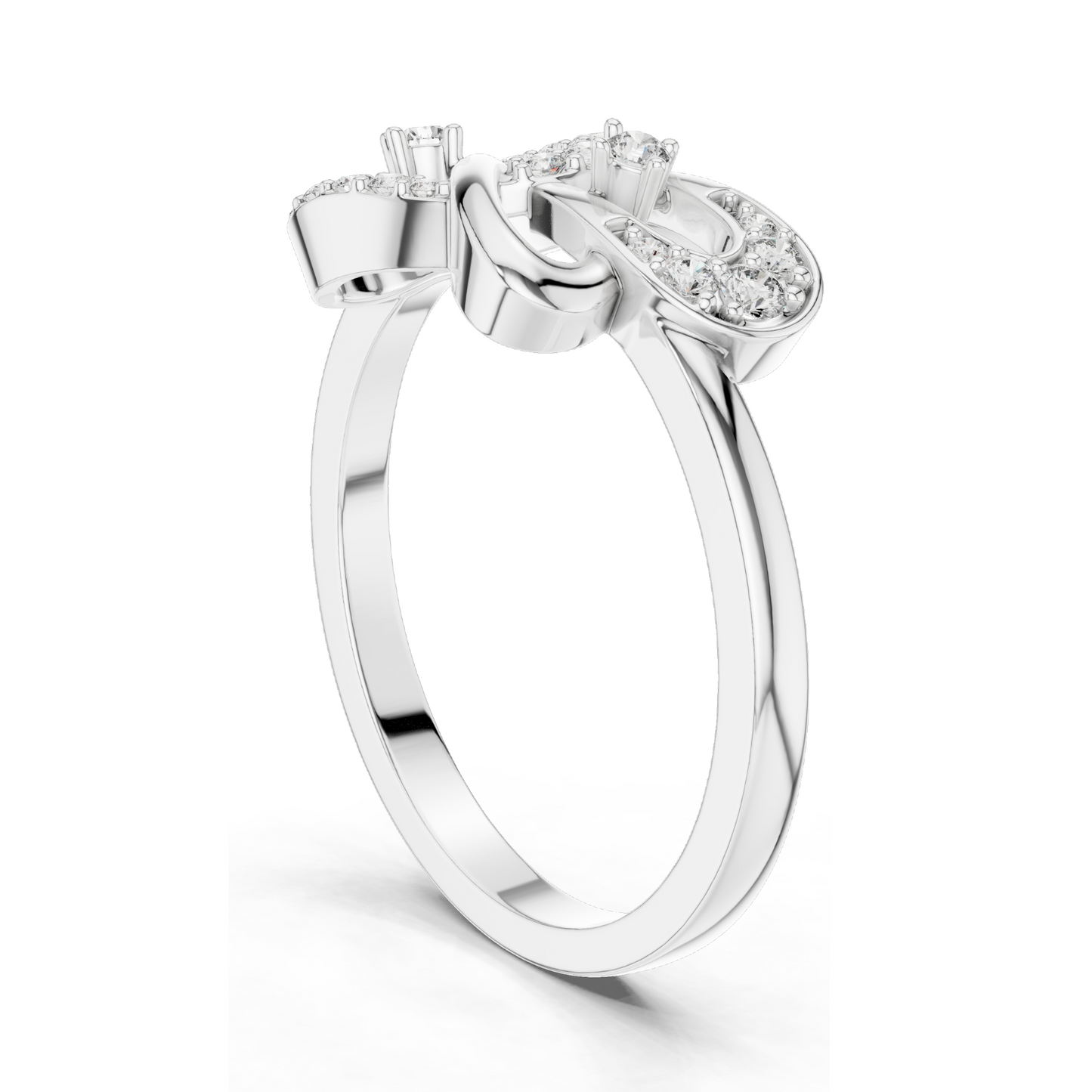 Lab-Grown Diamond Knot Ring for Women | 18KT Yellow, White, Rose Gold | VVS-VS EF Clarity | 0.186 CT | Moissanite & Lab Diamond Options