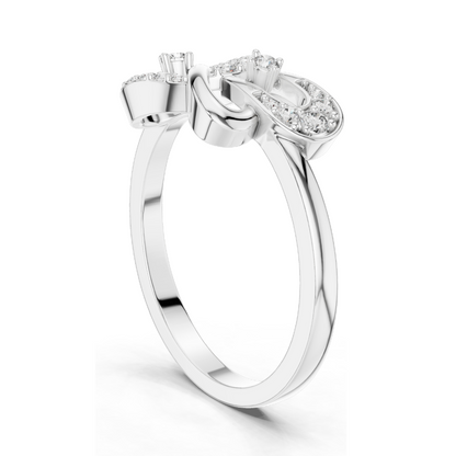 Lab-Grown Diamond Knot Ring for Women | 18KT Yellow, White, Rose Gold | VVS-VS EF Clarity | 0.186 CT | Moissanite & Lab Diamond Options