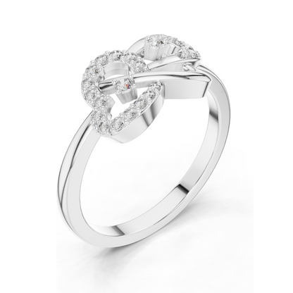 Lab-Grown Diamond Knot Ring for Women | 18KT Yellow, White, Rose Gold | VVS-VS EF Clarity | 0.186 CT | Moissanite & Lab Diamond Options