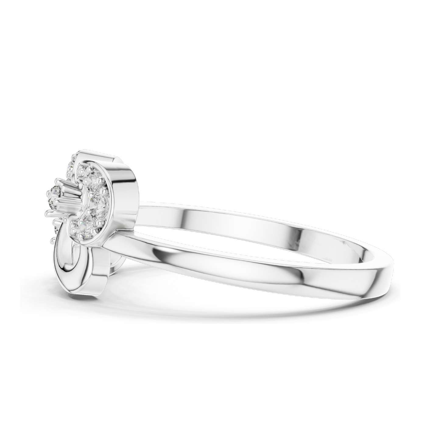 Lab-Grown Diamond Knot Ring for Women | 18KT Yellow, White, Rose Gold | VVS-VS EF Clarity | 0.186 CT | Moissanite & Lab Diamond Options