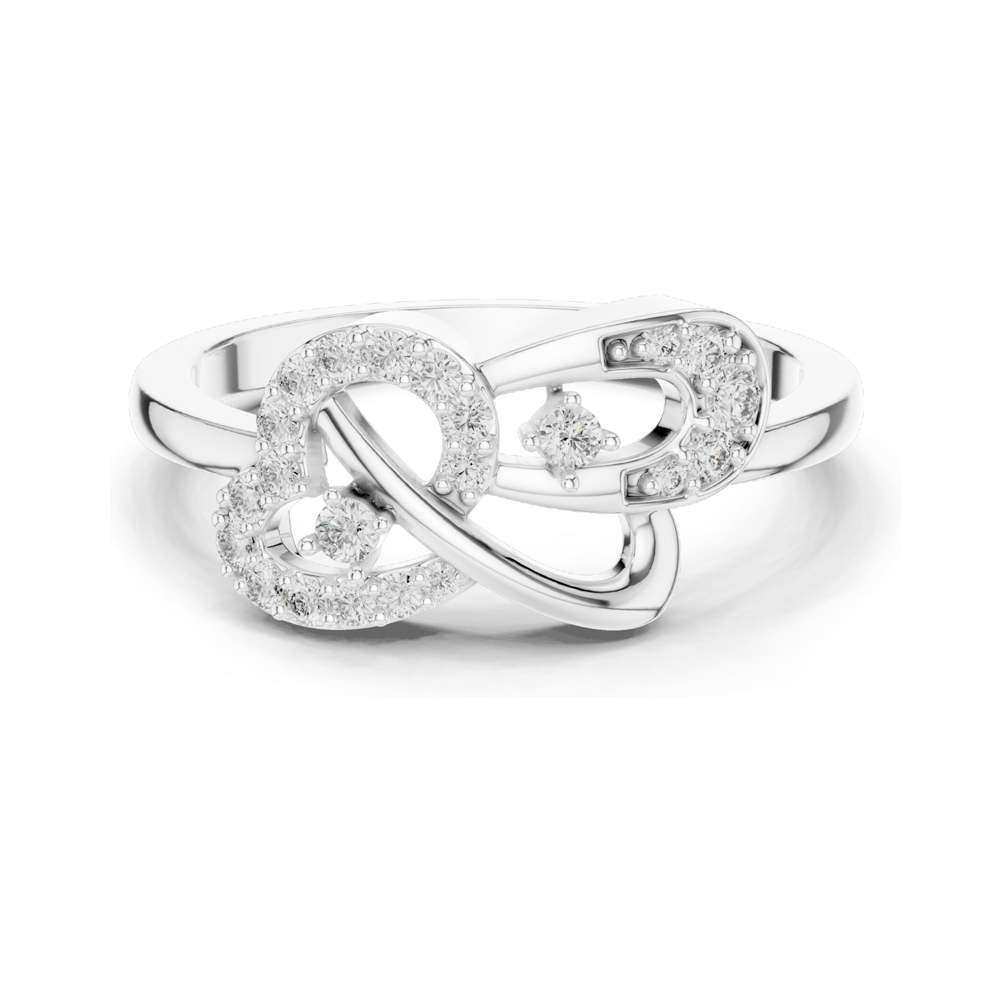 Lab-Grown Diamond Knot Ring for Women | 18KT Yellow, White, Rose Gold | VVS-VS EF Clarity | 0.186 CT | Moissanite & Lab Diamond Options