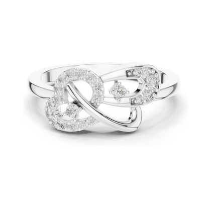 Lab-Grown Diamond Knot Ring for Women | 18KT Yellow, White, Rose Gold | VVS-VS EF Clarity | 0.186 CT | Moissanite & Lab Diamond Options