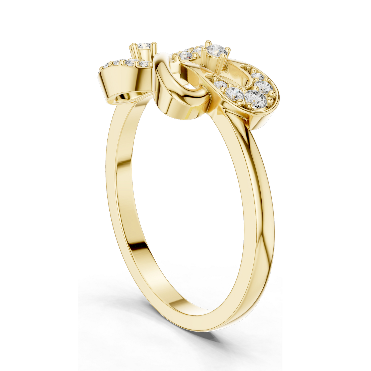 Lab-Grown Diamond Knot Ring for Women | 18KT Yellow, White, Rose Gold | VVS-VS EF Clarity | 0.186 CT | Moissanite & Lab Diamond Options