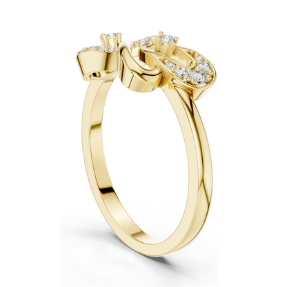 Lab-Grown Diamond Knot Ring for Women | 18KT Yellow, White, Rose Gold | VVS-VS EF Clarity | 0.186 CT | Moissanite & Lab Diamond Options