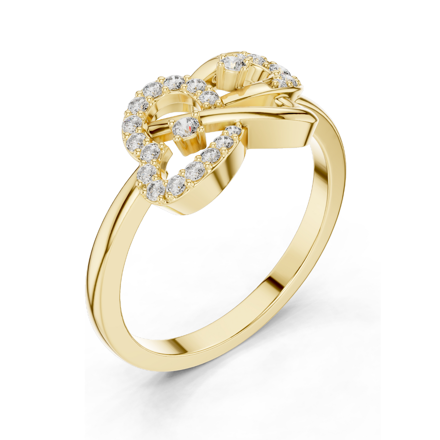 Lab-Grown Diamond Knot Ring for Women | 18KT Yellow, White, Rose Gold | VVS-VS EF Clarity | 0.186 CT | Moissanite & Lab Diamond Options
