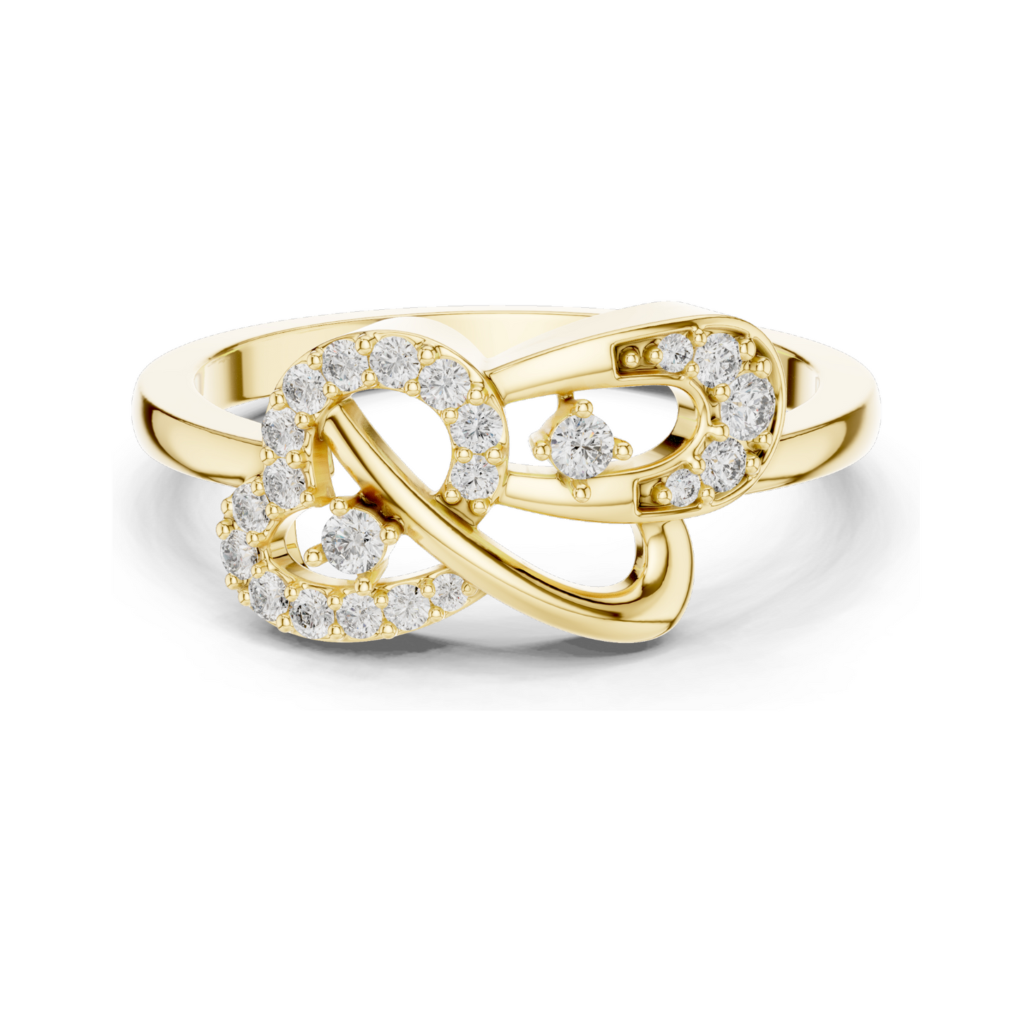 Lab-Grown Diamond Knot Ring for Women | 18KT Yellow, White, Rose Gold | VVS-VS EF Clarity | 0.186 CT | Moissanite & Lab Diamond Options