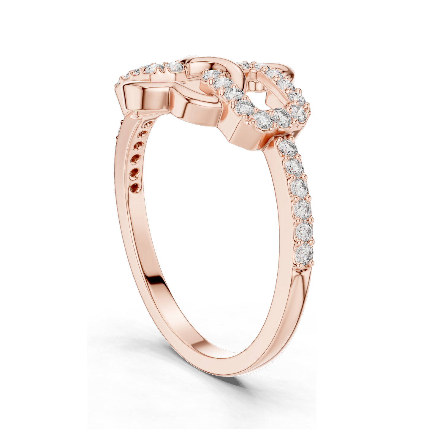 Lab Diamond Ladies Ring | 0.3 CT, VVS-VS Clarity, 18KT, 14KT, 10KT Gold & 925 Silver | Rose, Yellow, White Gold | Moissanite Options | Unique Link Design