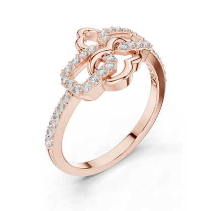Lab Diamond Ladies Ring | 0.3 CT, VVS-VS Clarity, 18KT, 14KT, 10KT Gold & 925 Silver | Rose, Yellow, White Gold | Moissanite Options | Unique Link Design