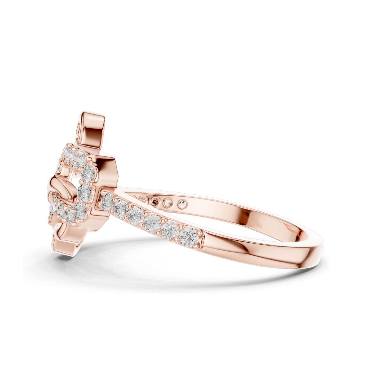 Lab Diamond Ladies Ring | 0.3 CT, VVS-VS Clarity, 18KT, 14KT, 10KT Gold & 925 Silver | Rose, Yellow, White Gold | Moissanite Options | Unique Link Design