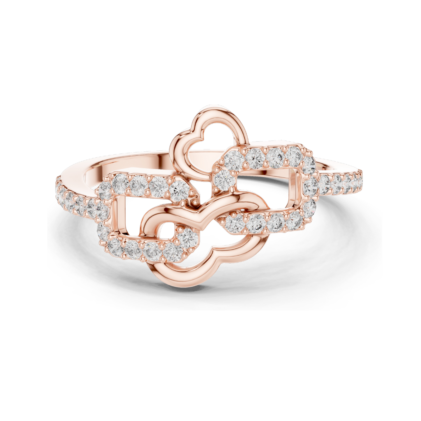 Lab Diamond Ladies Ring | 0.3 CT, VVS-VS Clarity, 18KT, 14KT, 10KT Gold & 925 Silver | Rose, Yellow, White Gold | Moissanite Options | Unique Link Design