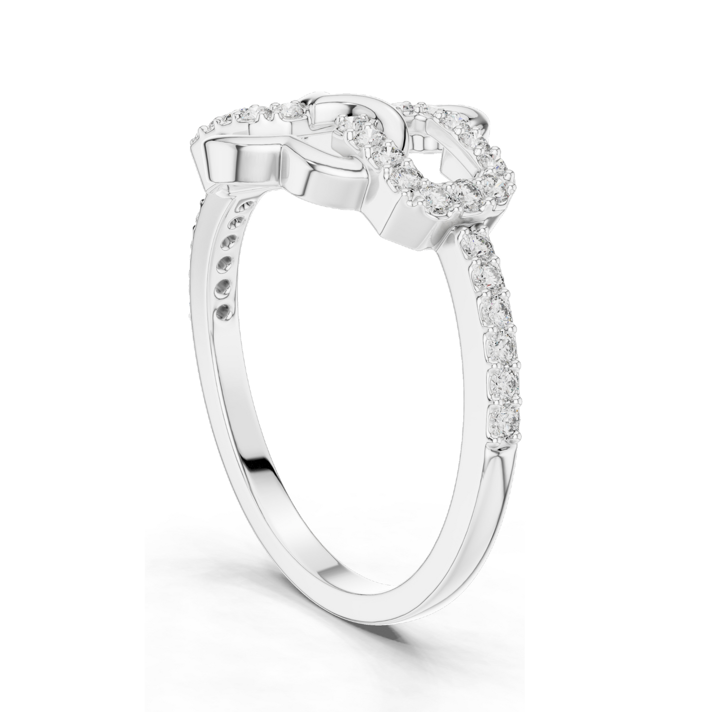 Lab Diamond Ladies Ring | 0.3 CT, VVS-VS Clarity, 18KT, 14KT, 10KT Gold & 925 Silver | Rose, Yellow, White Gold | Moissanite Options | Unique Link Design