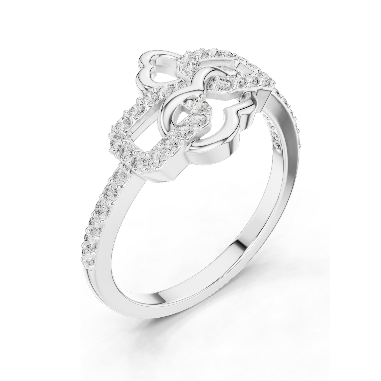 Lab Diamond Ladies Ring | 0.3 CT, VVS-VS Clarity, 18KT, 14KT, 10KT Gold & 925 Silver | Rose, Yellow, White Gold | Moissanite Options | Unique Link Design