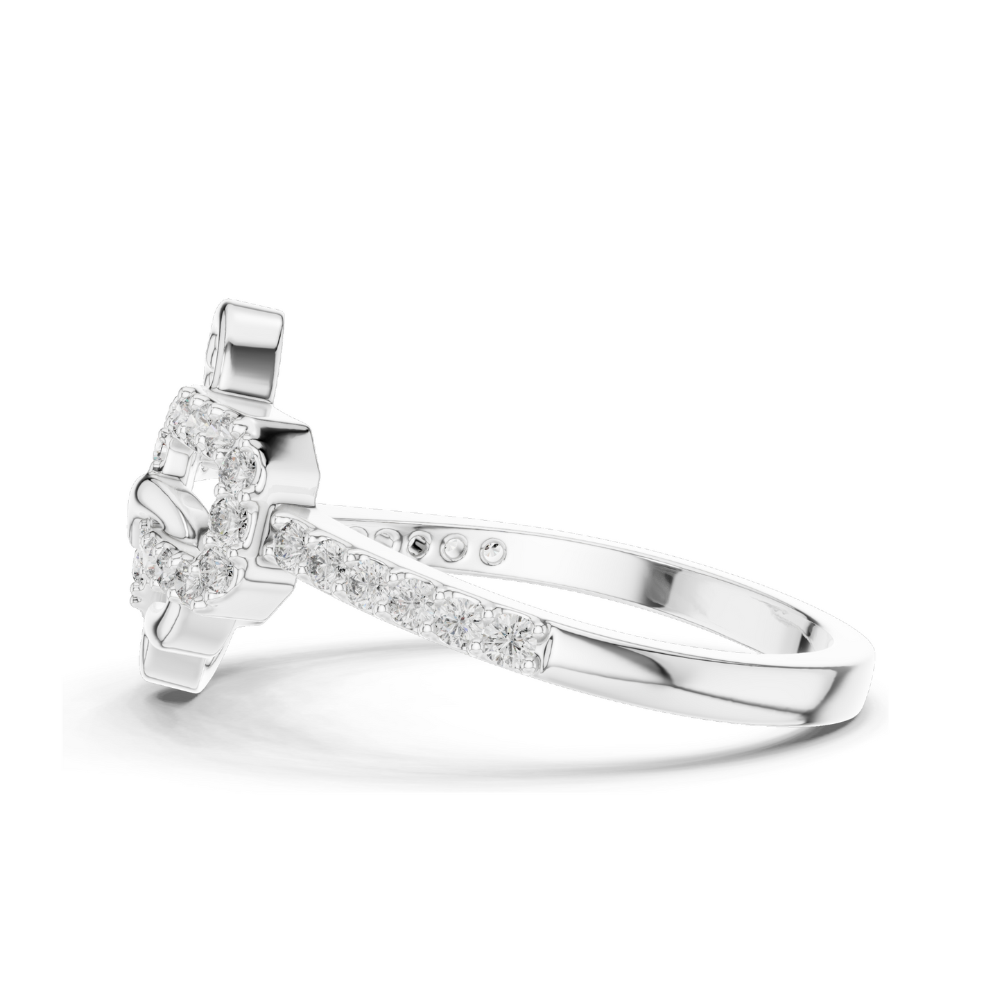Lab Diamond Ladies Ring | 0.3 CT, VVS-VS Clarity, 18KT, 14KT, 10KT Gold & 925 Silver | Rose, Yellow, White Gold | Moissanite Options | Unique Link Design