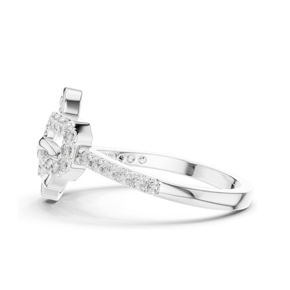 Lab Diamond Ladies Ring | 0.3 CT, VVS-VS Clarity, 18KT, 14KT, 10KT Gold & 925 Silver | Rose, Yellow, White Gold | Moissanite Options | Unique Link Design