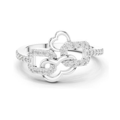 Lab Diamond Ladies Ring | 0.3 CT, VVS-VS Clarity, 18KT, 14KT, 10KT Gold & 925 Silver | Rose, Yellow, White Gold | Moissanite Options | Unique Link Design