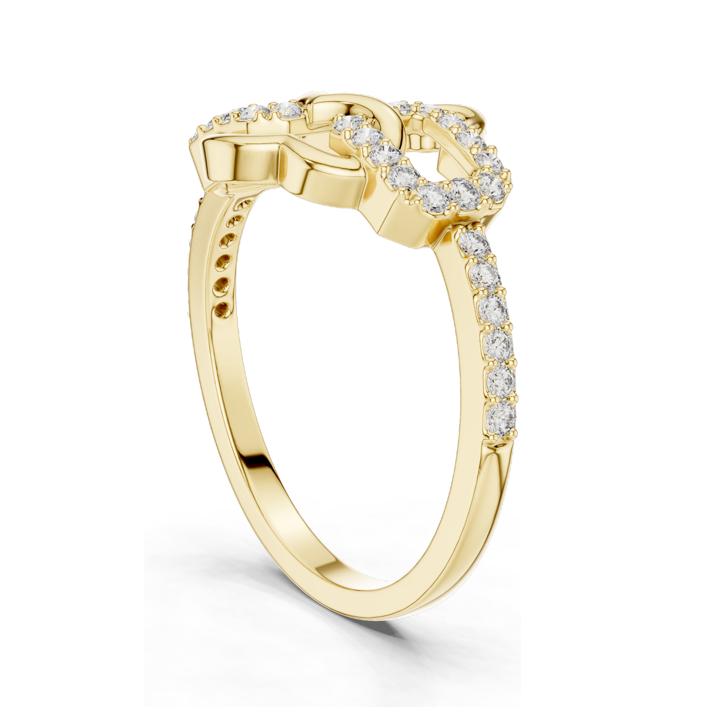 Lab Diamond Ladies Ring | 0.3 CT, VVS-VS Clarity, 18KT, 14KT, 10KT Gold & 925 Silver | Rose, Yellow, White Gold | Moissanite Options | Unique Link Design
