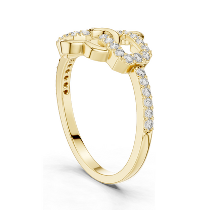 Lab Diamond Ladies Ring | 0.3 CT, VVS-VS Clarity, 18KT, 14KT, 10KT Gold & 925 Silver | Rose, Yellow, White Gold | Moissanite Options | Unique Link Design