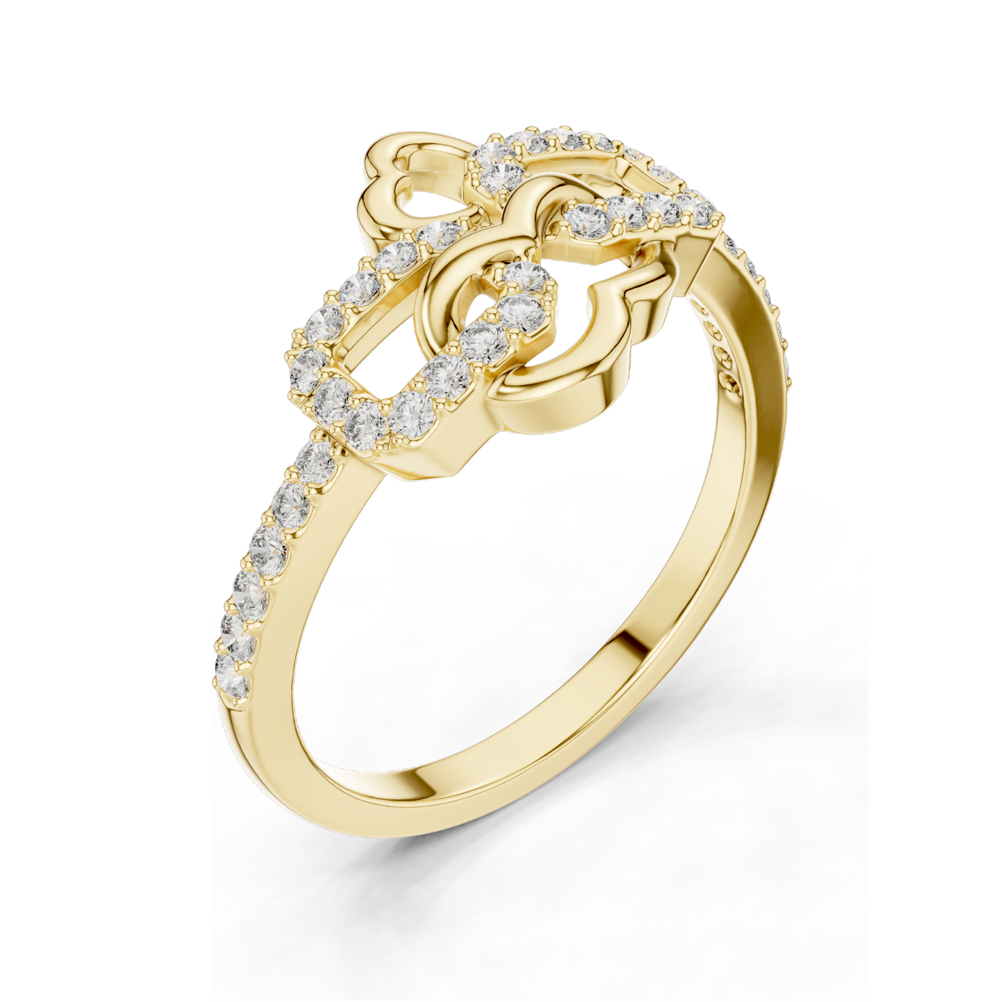 Lab Diamond Ladies Ring | 0.3 CT, VVS-VS Clarity, 18KT, 14KT, 10KT Gold & 925 Silver | Rose, Yellow, White Gold | Moissanite Options | Unique Link Design