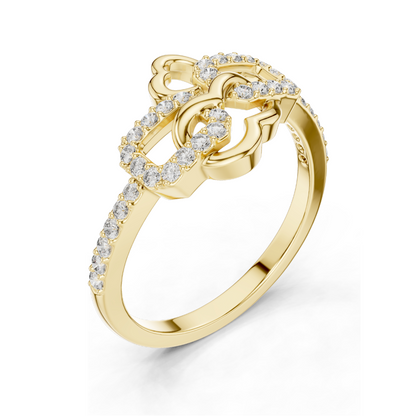 Lab Diamond Ladies Ring | 0.3 CT, VVS-VS Clarity, 18KT, 14KT, 10KT Gold & 925 Silver | Rose, Yellow, White Gold | Moissanite Options | Unique Link Design