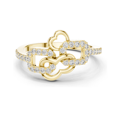 Lab Diamond Ladies Ring | 0.3 CT, VVS-VS Clarity, 18KT, 14KT, 10KT Gold & 925 Silver | Rose, Yellow, White Gold | Moissanite Options | Unique Link Design