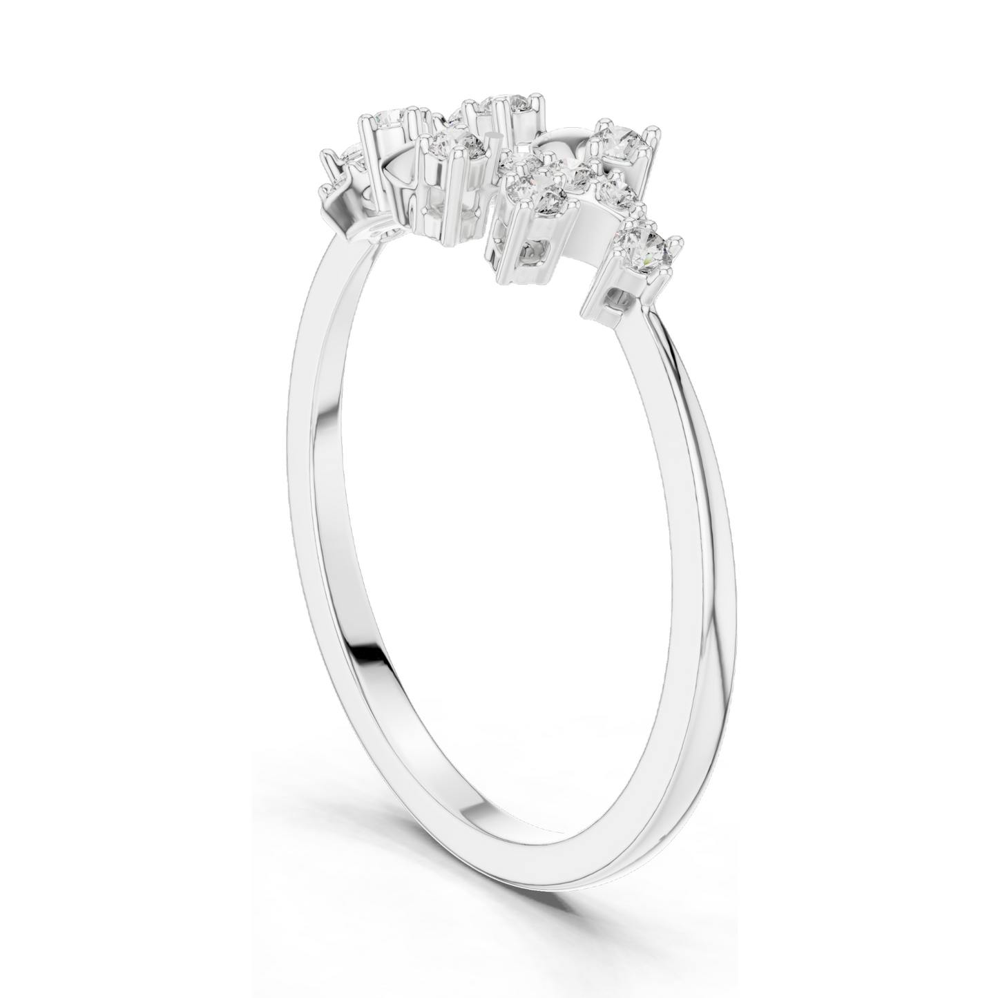 Lab-Grown Diamond Floral Ring | 0.166 CT, VVS-VS Clarity | 18KT, 14KT, 10KT Gold & 925 Silver | Rose, Yellow, White Gold & Moissanite Options