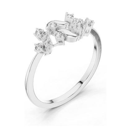 Lab-Grown Diamond Floral Ring | 0.166 CT, VVS-VS Clarity | 18KT, 14KT, 10KT Gold & 925 Silver | Rose, Yellow, White Gold & Moissanite Options