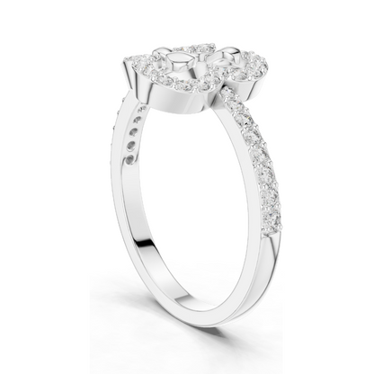 Lab Grown Diamond Ring with Halo Design | 0.366 CT | 18KT, 14KT, 10KT Gold & 925 Silver | VVS-VS EF Clarity | Rose, Yellow, White Gold & Moissanite Options 💍