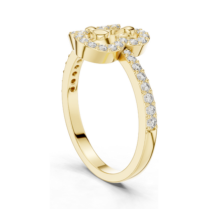 Lab Grown Diamond Ring with Halo Design | 0.366 CT | 18KT, 14KT, 10KT Gold & 925 Silver | VVS-VS EF Clarity | Rose, Yellow, White Gold & Moissanite Options 💍