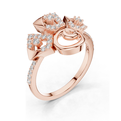 0.348 CT Lab-Grown Diamond Ladies Ring | VVS-VS EF Clarity | 18KT, 14KT, 10KT Gold & 925 Silver | Rose, Yellow, White Gold & Moissanite Options