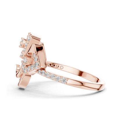 0.348 CT Lab-Grown Diamond Ladies Ring | VVS-VS EF Clarity | 18KT, 14KT, 10KT Gold & 925 Silver | Rose, Yellow, White Gold & Moissanite Options