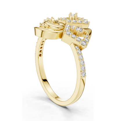 0.348 CT Lab-Grown Diamond Ladies Ring | VVS-VS EF Clarity | 18KT, 14KT, 10KT Gold & 925 Silver | Rose, Yellow, White Gold & Moissanite Options